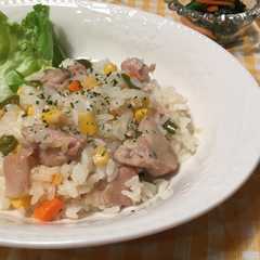 รูปของ クリスマスに☆野菜だしで炊くチキンピラフ