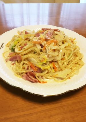白菜とチーズでカルボナーラ風パスタ-レシピのメイン写真