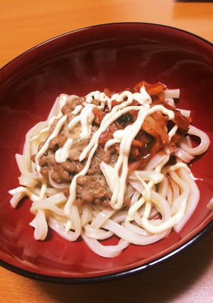 ランチに♪キムマヨ納豆うどん！-レシピのメイン写真