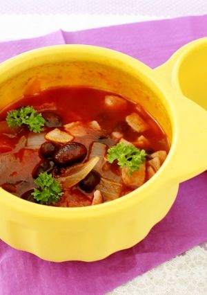 レンジで！具だくさんの黒豆ミネストローネ-レシピのメイン写真