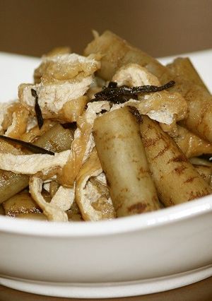 叩きごぼうと油揚の煮物-レシピのメイン写真