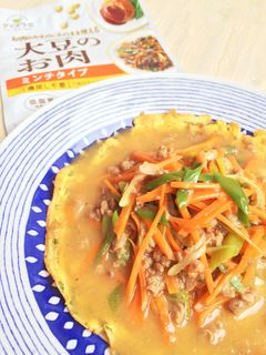 大豆お肉の餡かけ玉子焼き♪-レシピのメイン写真