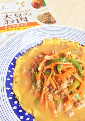 大豆お肉の餡かけ玉子焼き♪-レシピのメイン写真