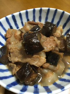 なすびと豚肉の煮物-レシピのメイン写真