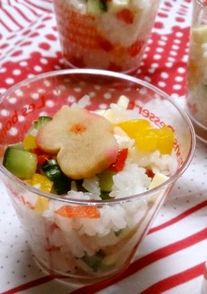 カラフルカップすし♪-レシピのメイン写真