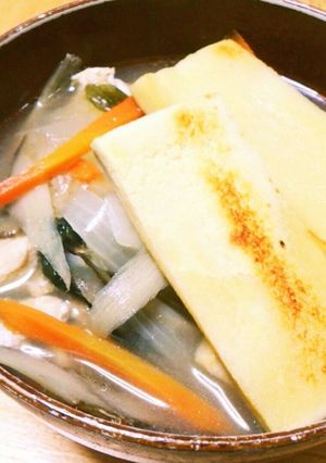 プチ手間で♪　高野豆腐をお味噌汁に☺-レシピのメイン写真