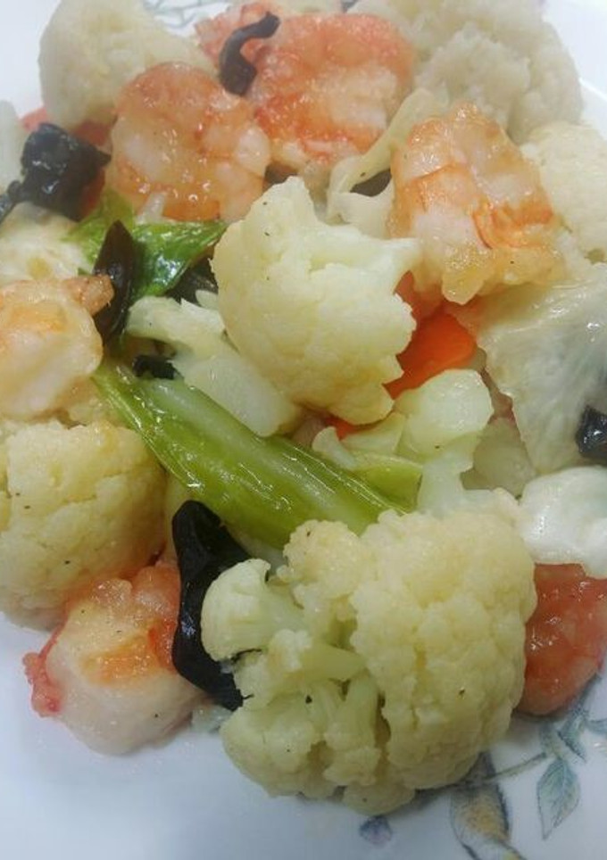 カリフラワーと海老の中華風炒め-レシピのメイン写真