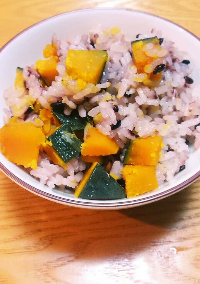 ☆長寿米☆黒米とかぼちゃの炊き込み御飯-レシピのメイン写真