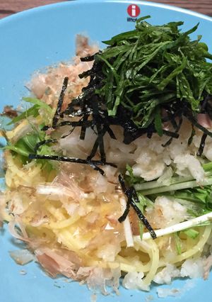 ツナと水菜と鬼おろしの和風パスタ-レシピのメイン写真