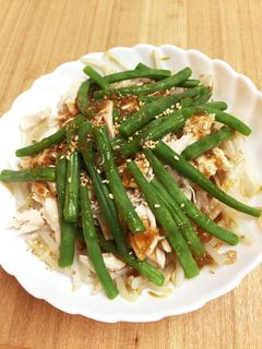 ヘルシー♪ 鶏ササミとインゲンのサラダ-レシピのメイン写真