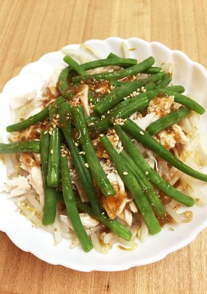 ヘルシー♪ 鶏ササミとインゲンのサラダ-レシピのメイン写真