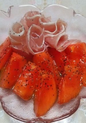 秋にぴったり！柿と生ハムのオードブル-レシピのメイン写真