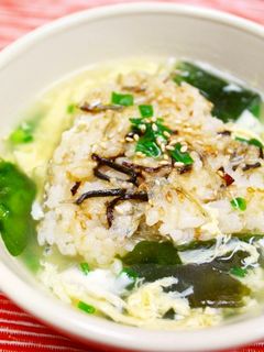 発芽米で焼きおにぎり*たまごスープ茶漬け-レシピのメイン写真