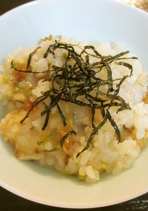 干しエビと大根の葉の餅入り炊き込みご飯-レシピのメイン写真
