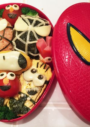 ミニオン スパイダーマンなど ユニバ弁当-レシピのメイン写真