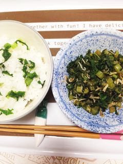 シンプルに大根葉御飯と大根葉ちりめん炒め-レシピのメイン写真