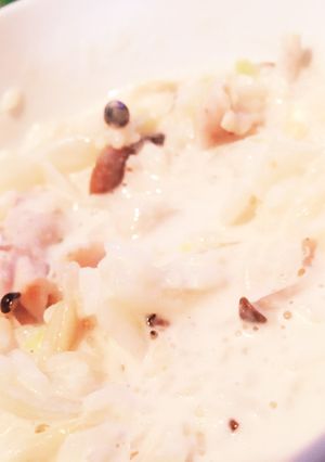 全部目分量☆残り飯で簡単濃厚ミルク雑炊♡-レシピのメイン写真