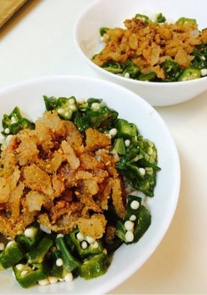 切ってのせて！オクラと鯛の胡麻醤油和え丼-レシピのメイン写真