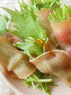 水菜の生ハム巻き-レシピのメイン写真
