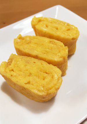 卵1つ☆丸いフライパンで卵焼き-レシピのメイン写真