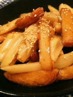 れんこんとさつま揚げの甘辛炒め-レシピのメイン写真