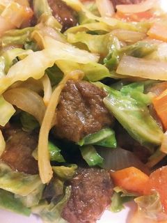 簡単☆ミートボールの野菜炒め-レシピのメイン写真