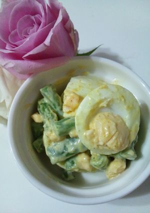 インゲンと玉子のサラダ＊カレー風味＊-レシピのメイン写真