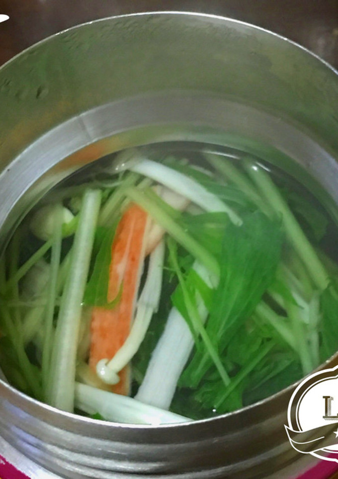【スープジャー】簡単☆水菜の和風スープ-レシピのメイン写真