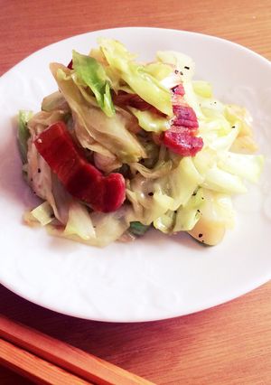 豚のバラ肉パンチェッタのキャベツ炒め-レシピのメイン写真