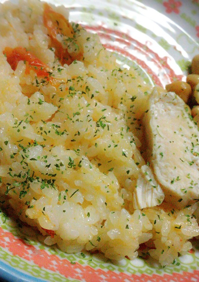 丸ごとトマトとチキンの簡単炊き込みご飯-レシピのメイン写真