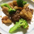 大豆のお肉と揚げレンコンのあずまに