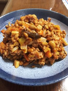 簡単!節約!ひき肉と納豆の炒めもの-レシピのメイン写真