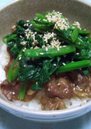 母の味☆豚とほうれん草の甘辛丼-レシピのメイン写真