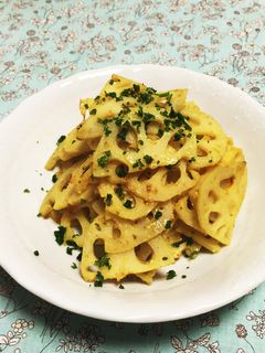 レンコンの塩麹とカレー炒め-レシピのメイン写真