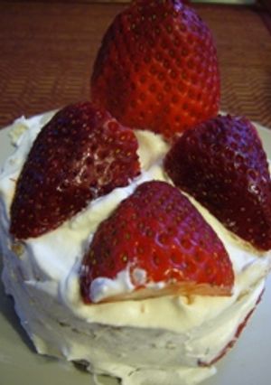 オートミールパンケーキ：ショートケーキ風-レシピのメイン写真