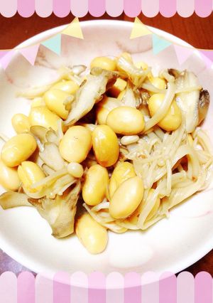きのこと大豆の炒り煮-レシピのメイン写真