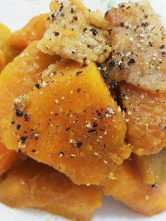 ほっこり甘辛❤かぼちゃと豚肉の炒め物♪-レシピのメイン写真