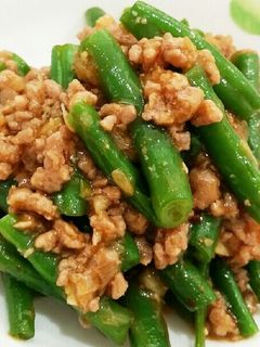 麻婆風♪ひき肉といんげんのピリ辛炒め-レシピのメイン写真