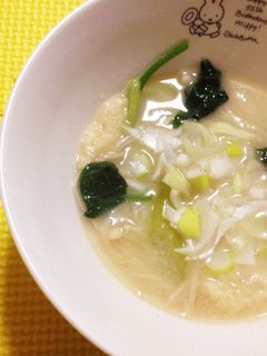 ほうれん草と☆白ネギのお味噌汁-レシピのメイン写真