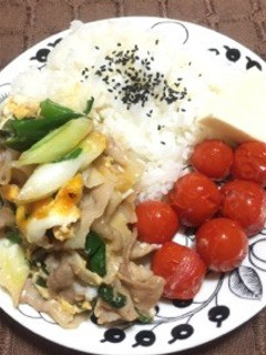 豚肉とニラの卵とじワンプレート-レシピのメイン写真