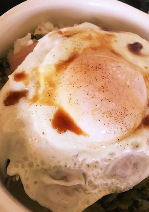 簡単！目玉焼きのせ朝ごはん♪-レシピのメイン写真