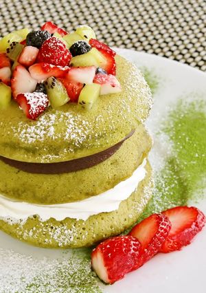 レンジで簡単♪♪抹茶の和風パンケーキ-レシピのメイン写真