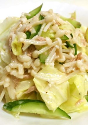 キャベツとえのきの温サラダ・かぼすマヨ味-レシピのメイン写真