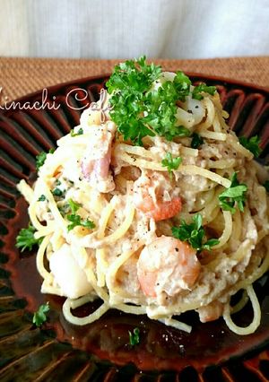 ツナソースのシーフードワンポットパスタ-レシピのメイン写真