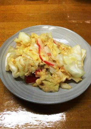 簡単！キャベツカニかま卵とじ-レシピのメイン写真