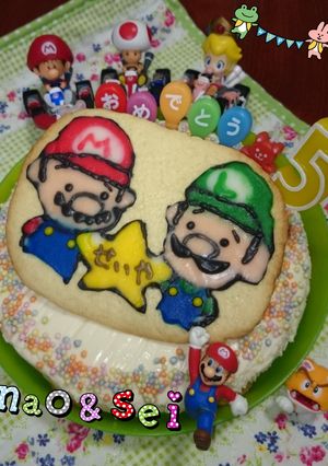 誕生日ケーキ記録用☆ﾏﾘｵ＆ﾙｲｰｼﾞ☆-レシピのメイン写真