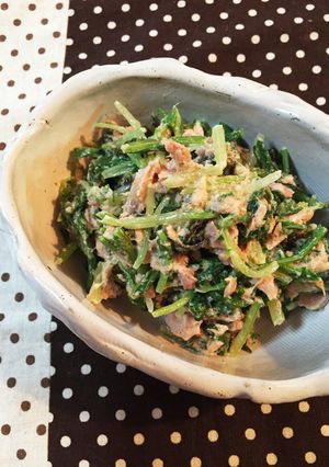 春菊と水菜の海苔ツナサラダ-レシピのメイン写真