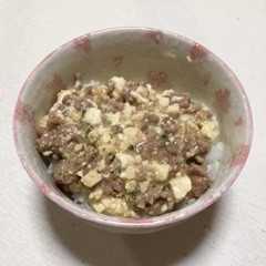 รูปของ 時短節約簡単とろり豆腐ミンチ丼☆お子様も