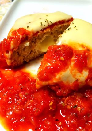 豪華♡Wチーズの絶品イタリアンハンバーグ-レシピのメイン写真