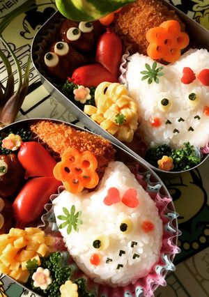 簡単♡キャラ弁♡トトロ♡まっくろくろすけ-レシピのメイン写真